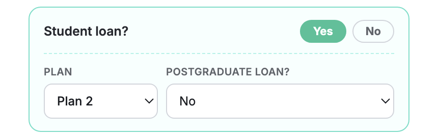 After: plan and postgraduate loan only